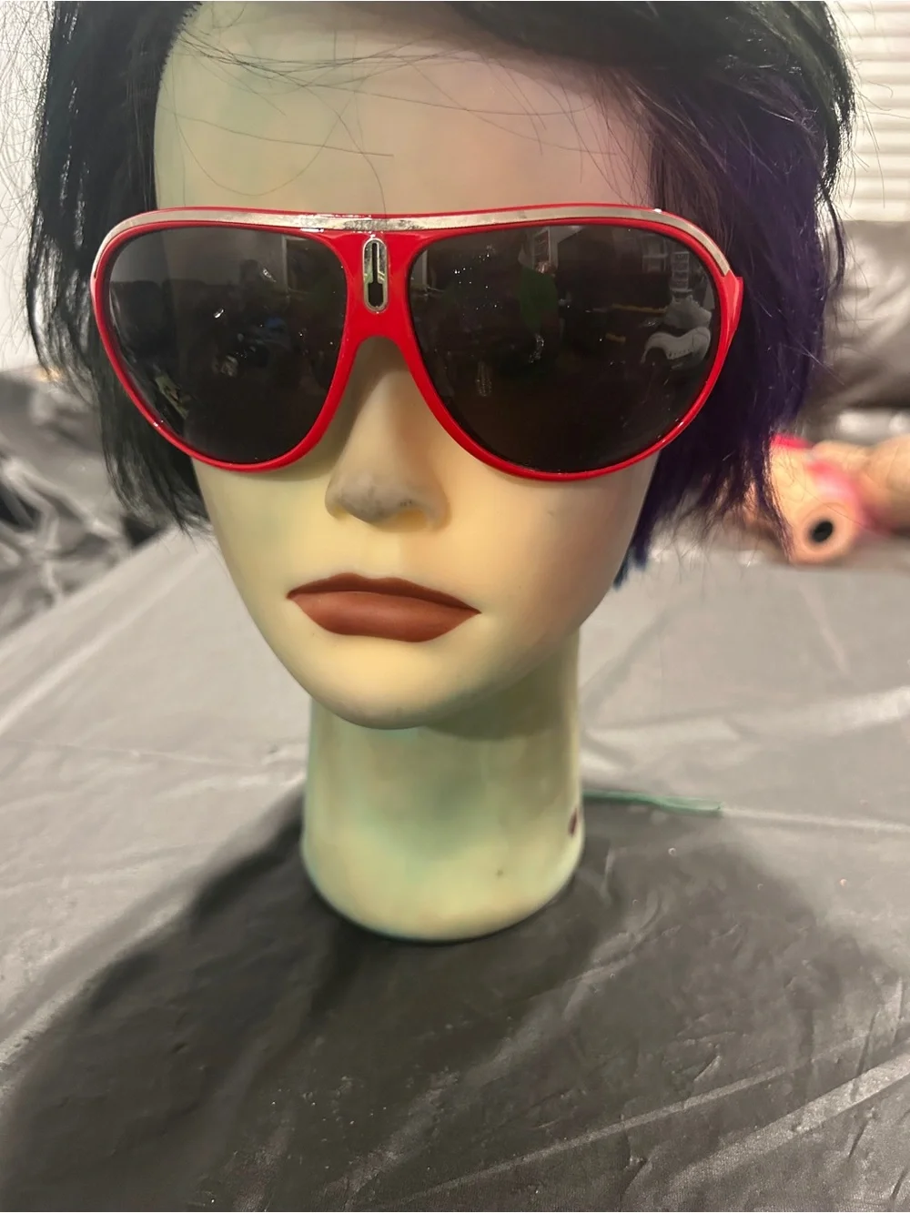 Red Frame Women's Oversized Aviator Sunglasses